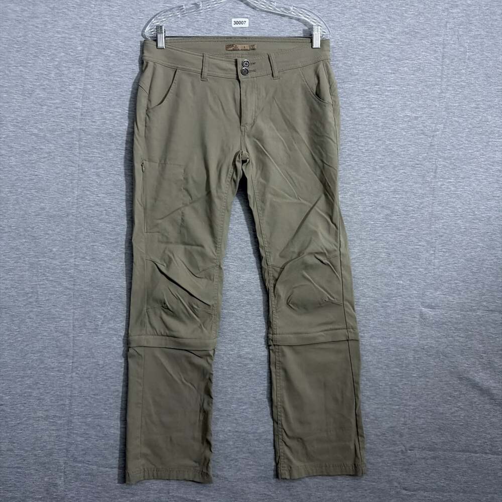 PrAna Women's 8 Regular Beige Halle Bootcut Stretch Zip Off Hiking Pants